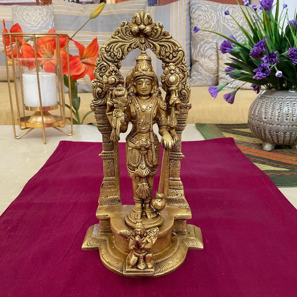 Lord Vishnu Brass Idol - Decorative Hindu God Statue - Crafts N Chisel - Indian Home Decor USA