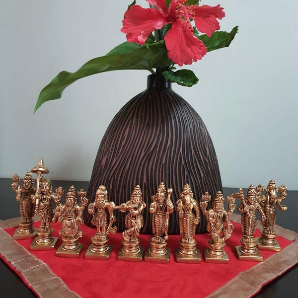 Lord Vishnu Dashavtar Brass Idols - Decorative Home Decor-Crafts N Chisel - Indian handicrafts home decor USA
