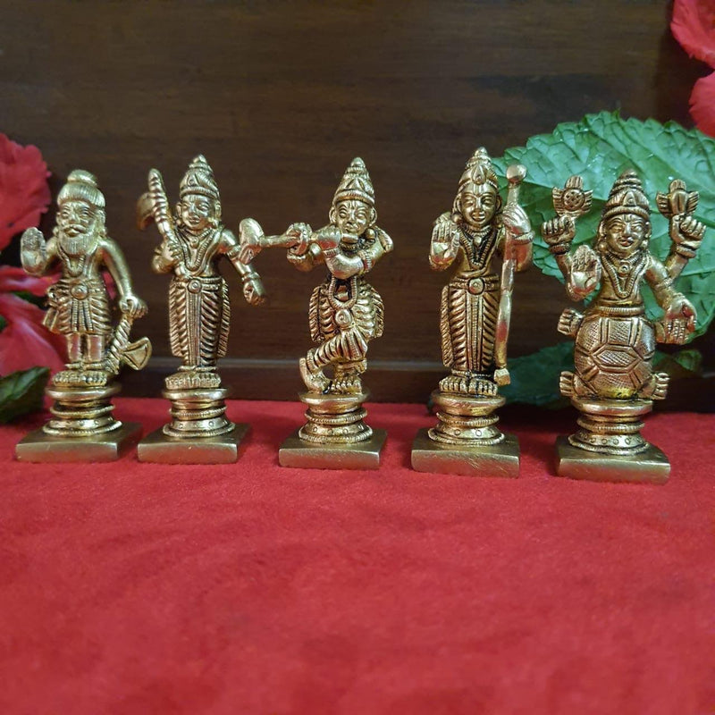 Lord Vishnu Dashavtar Brass Idols - Decorative Home Decor-Crafts N Chisel - Indian handicrafts home decor USA