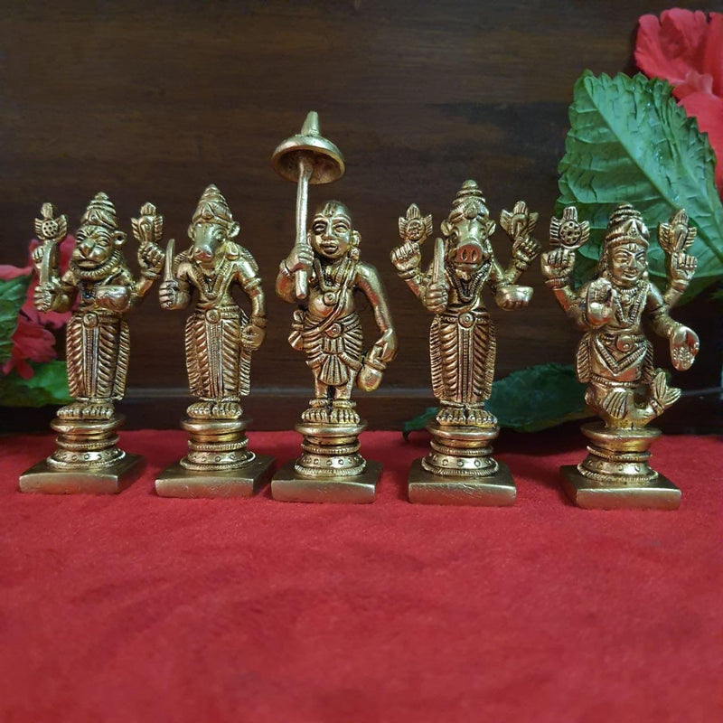 Lord Vishnu Dashavtar Brass Idols - Decorative Home Decor-Crafts N Chisel - Indian handicrafts home decor USA