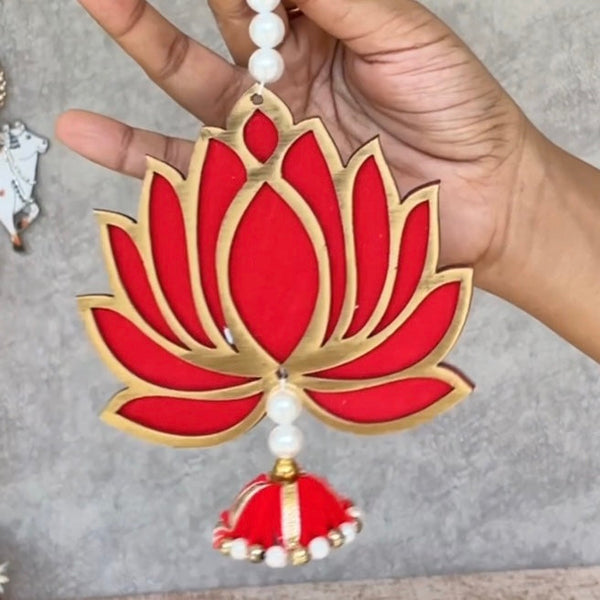 Lotus Hanging (Set of 10) - Festive Decoration Wall Hanging - Crafts N Chisel - Indian Home Decor USA