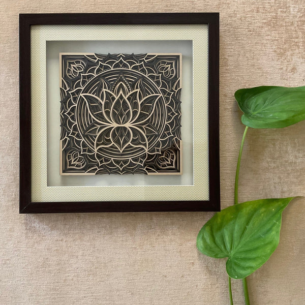 Lotus Wooden Mandala Wall Decor - Wall hanging - Crafts N Chisel - Indian Home Decor USA