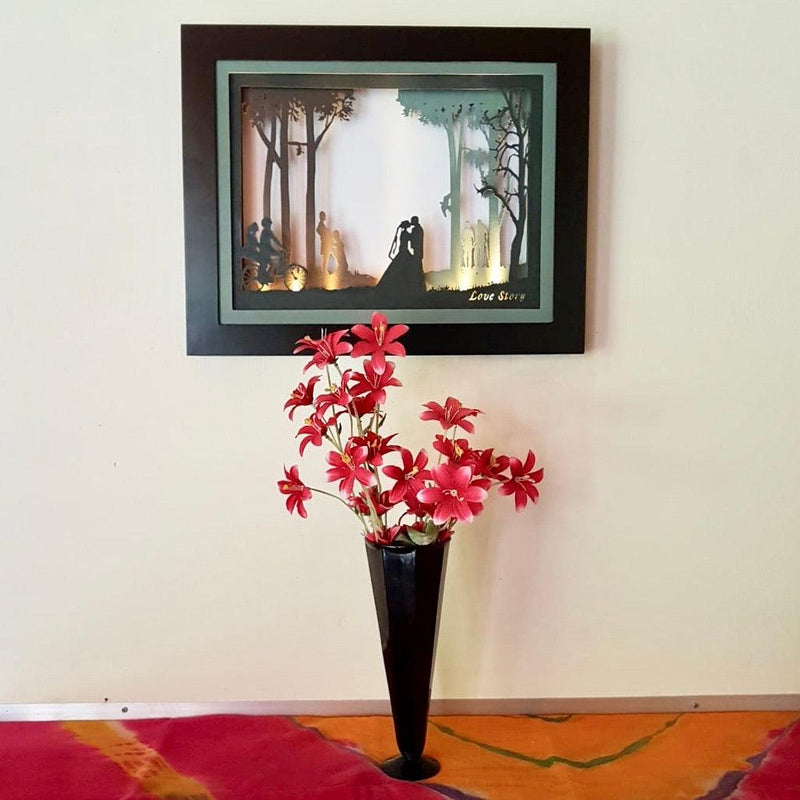 Love Story - Decorative Wooden Multilayer Designer Frame -  Wall Decor - Crafts N Chisel - Indian home decor - Online USA