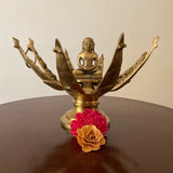 Mahavir Swamy & 24 Tirthankar In Lotus Brass Idol - Decorative Statue - Crafts N Chisel - Indian Home Decor USA