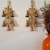 Om Ganesha Wall Hanging with Laxmi Ganesh Brass Bell (Set of 3) - Crafts N Chisel - Indian home decor - Online USA