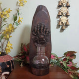 Panchmukhi Ganesha Wooden Panel Tea Light - Wall Decor - Crafts N Chisel- online handicraft USA