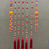 Parrot Decorative Hanging & Latkhan With Red Tassels (Set of 7) - Festive Decoration Wall Hanging - Crafts N Chisel - Indian Home Decor USA