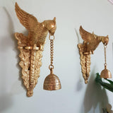 Parrot Hanging Bell (Set is 2) - Brass Wall Hanging - Decorative Antique finish