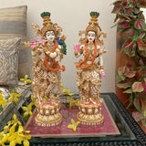 Radha Krishan Marble Dust & Resin Idol - DHindu God Statue - Decorative Murti- Crafts N Chisel - Indian Home Decor USA