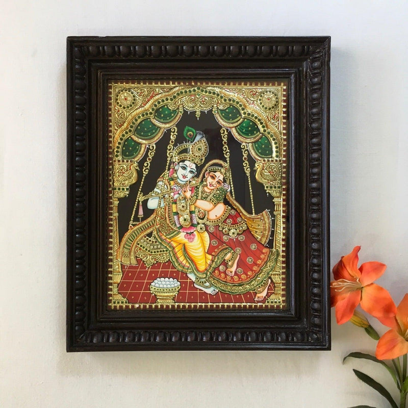 Radha Krishna Tanjore Painting - Traditional Wall Art - Crafts N Chisel - Indian home decor - Online USA