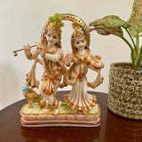 Radha Krishna Decorative Marble Dust Idol and Statue - Crafts N Chisel - Indian Home Decor USA