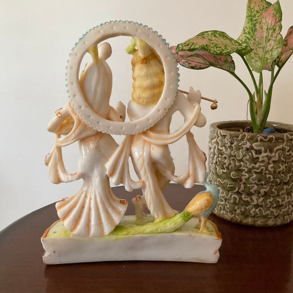 Radha Krishna Decorative Marble Dust Idol and Statue - Crafts N Chisel - Indian Home Decor USA