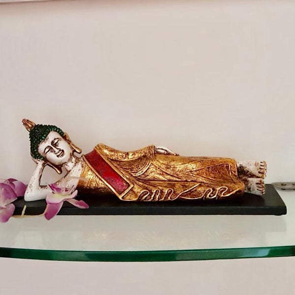 Reclining Buddha Statue 14" - Religious - Decorative Collectible - Crafts N Chisel - Indian home decor - Online USA