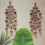 Shri Ganeshay Namah Brass Bell (Set of 2)-Crafts N Chisel-Indian Handicrafts Online USA