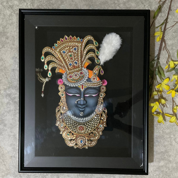 Shrinathji Nathdwara Art 3D Painting - Handpainted Wall Decor - Crafts N Chisel - Indian Home Decor USA