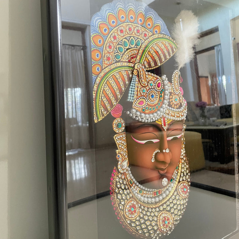Shrinathji Nathdwara Art 3D Painting - Handpainted Wall Decor - Crafts N Chisel - Indian Home Decor USA