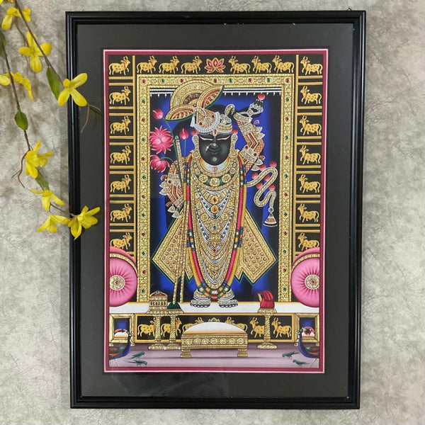Shrinathji Nathdwara Art Painting - Handpainted Wall Decor - Crafts N Chisel - Indian Home Decor USA