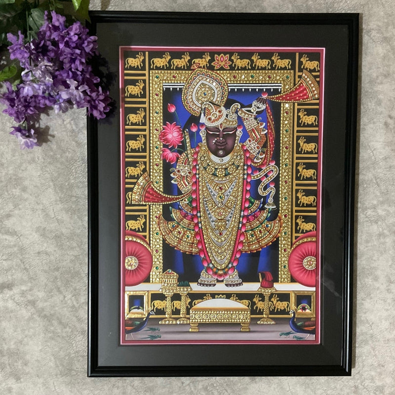 Shrinathji Nathdwara Art Painting - Handpainted Wall Decor - Crafts N Chisel - Indian Home Decor USA