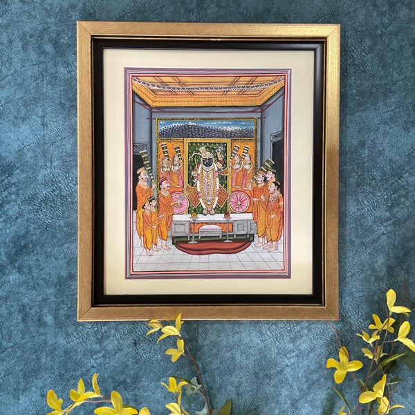 Shrinathji Pichwai Painting - Handpainted Wall Decor- Crafts N Chisel - Indian Home Decor USA