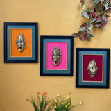 Smiling Face Dhokra Mask - Wall Hanging - Wall Decor - Home Decor - Crafts N Chisel - Indian Home Decor USA
