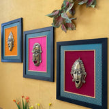 Smiling Face Dhokra Mask - Wall Hanging - Wall Decor - Home Decor - Crafts N Chisel - Indian Home Decor USA
