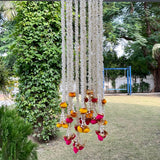Veni With Yellow & Pink Hanging (Set of 10) - Festive Decoration Wall Hanging - Crafts N Chisel - Indian Home Decor USA
